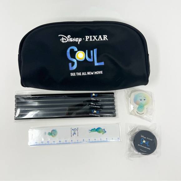 NWT Disney Pixar Soul Stationary Set Notebook Pencils Eraser Sharpener Ruler - Picture 2 of 7